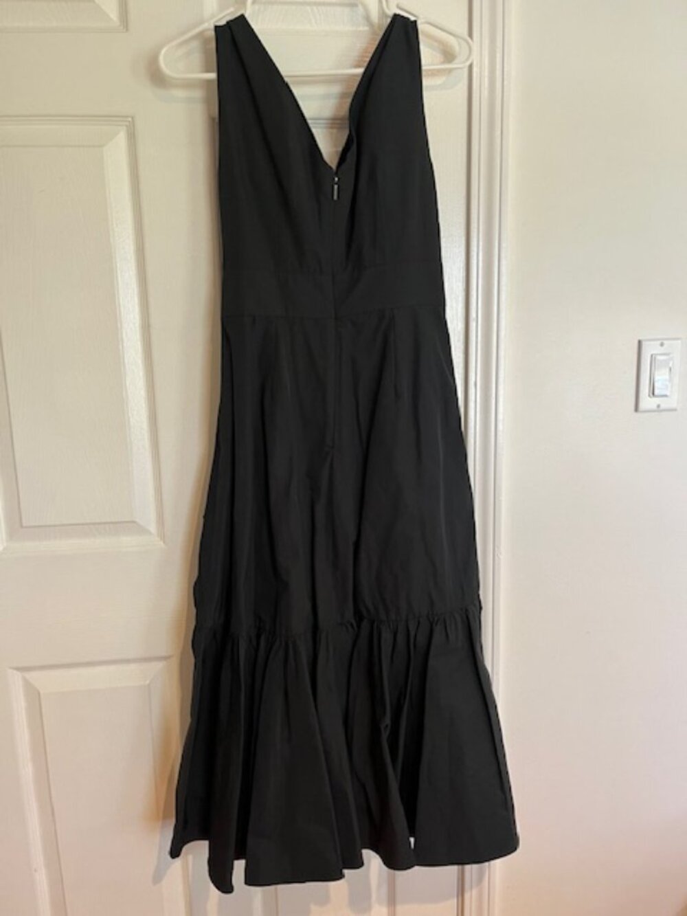 Rebecca Taylor Black Taffeta Wrap Dress w/ Ruffle Hem | Size 6 | NWT - Picture 4 of 14